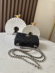 Chanel Handle Flap Bag Black Caviar 18x12x6.5cm - 3