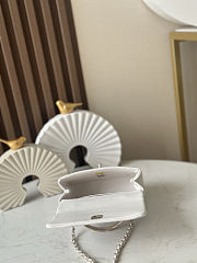 Chanel Handle Flap Bag White Caviar 18x12x6.5cm - 5