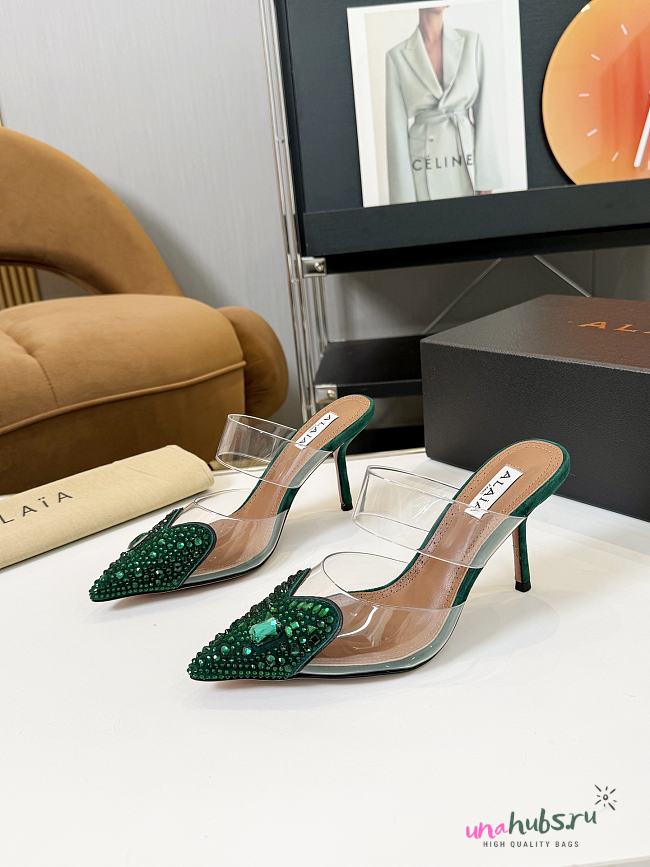 Alaia Green Heels 8.5cm - 1