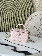 Chanel Handle Vanity Case Pink Lambskin 17x9.5x8cm - 1