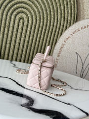 Chanel Handle Vanity Case Pink Lambskin 17x9.5x8cm - 3