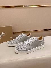 Christian Louboutin Silver Glitter Sneakers - 1