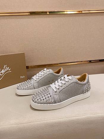 Christian Louboutin Silver Glitter Sneakers