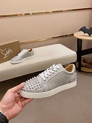 Christian Louboutin Silver Glitter Sneakers - 3