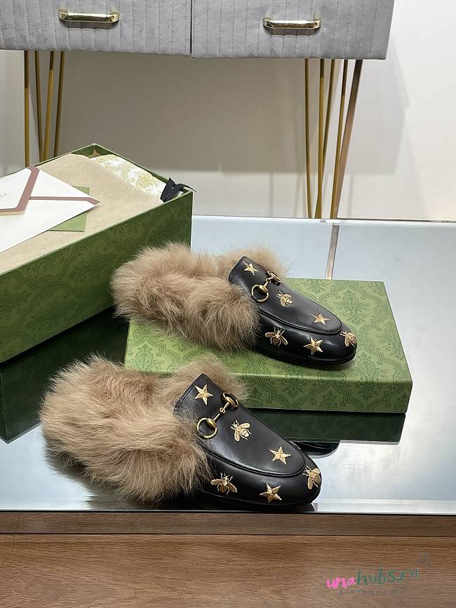 Gucci Princetown Fur-Lined Loafers - 1
