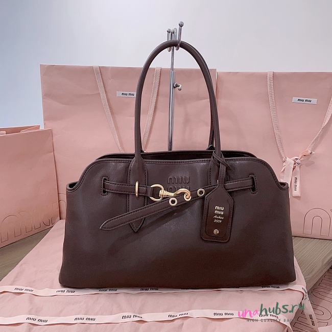 Miu Miu Aventure Dark Brown leather bag 44x22.5x14.5cm - 1