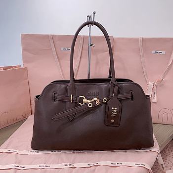 Miu Miu Aventure Dark Brown leather bag 44x22.5x14.5cm