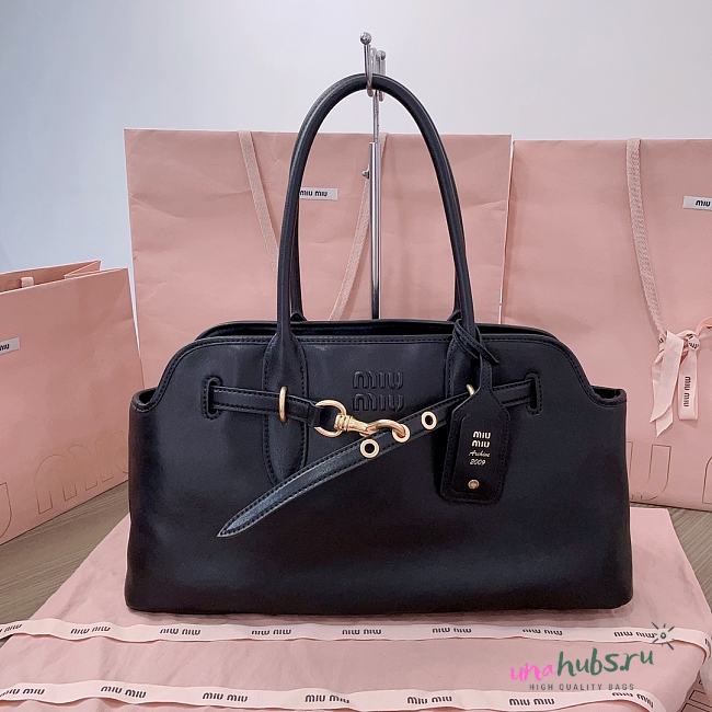Miu Miu Aventure Black leather bag 44x22.5x14.5cm - 1