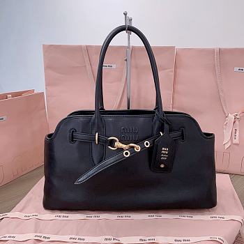Miu Miu Aventure Black leather bag 44x22.5x14.5cm