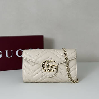 Gucci GG Marmont White wallet on chain 20x12x4cm