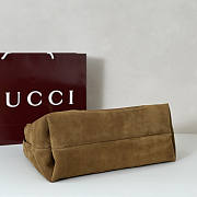 Gucci Softbit Shoulder Bag Brown Suede 46x26x16cm - 5