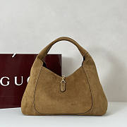 Gucci Softbit Shoulder Bag Brown Suede 46x26x16cm - 2