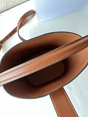 Celine Triomphe Leather Bucket Bag Cognac 16x19x12cm - 3