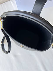 Celine Triomphe Leather Bucket Bag Black 16x19x12cm - 3