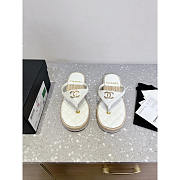 Chanel Toe - Thong Slippers In White - 1