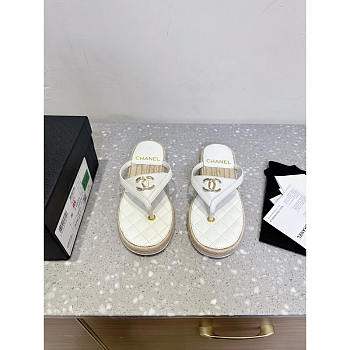 Chanel Toe - Thong Slippers In White