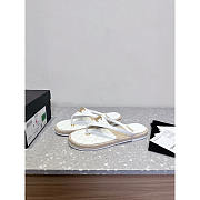 Chanel Toe - Thong Slippers In White - 3