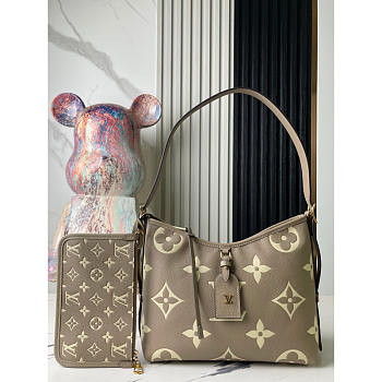 Louis Vuitton CarryAll PM Cowhide Leather Grey 29x24x12cm