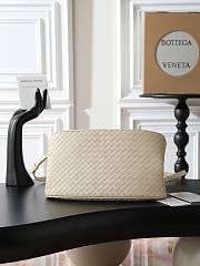Bottega Veneta White Leather Basket 31x18.5x16cm - 5