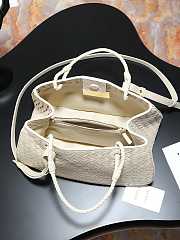 Bottega Veneta White Leather Basket 31x18.5x16cm - 3