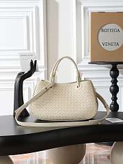 Bottega Veneta White Leather Basket 31x18.5x16cm - 2