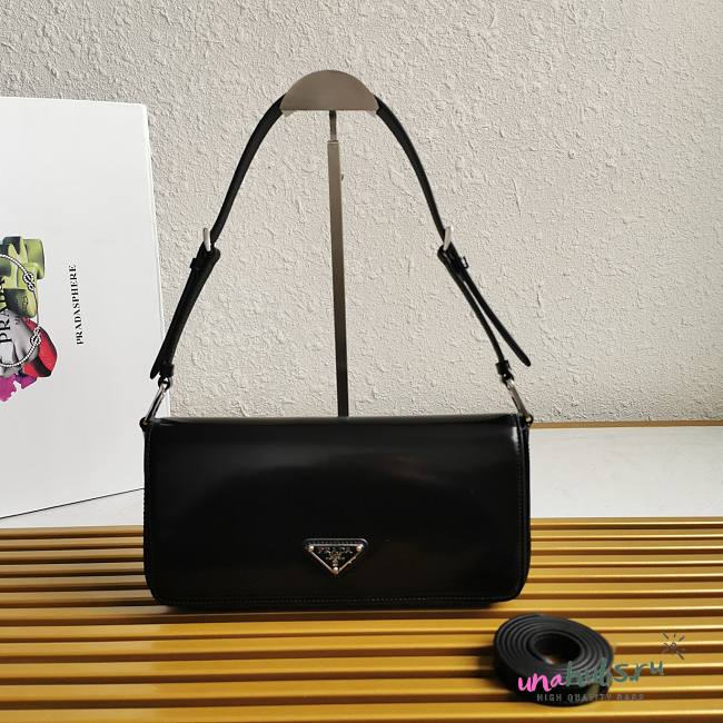 Prada brushed-leather Black shoulder bag 26x12x4.8cm - 1