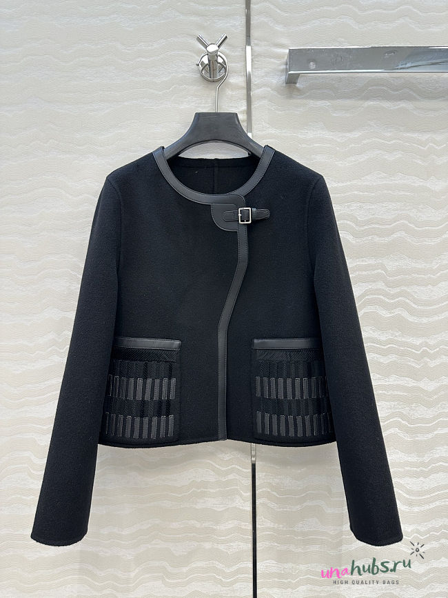 Hermes Embroidered jacket with leather - 1