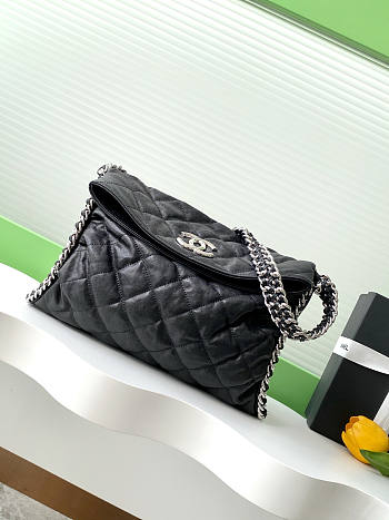 Chanel Chain Around Hobo Black Lambskin 29x12x31cm
