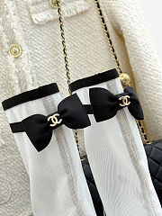 Chanel Short Boots Mesh Grosgrain White & Black - 5