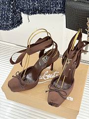 Christian Louboutin Cassia Lace Up 100mm Satin Brown - 2