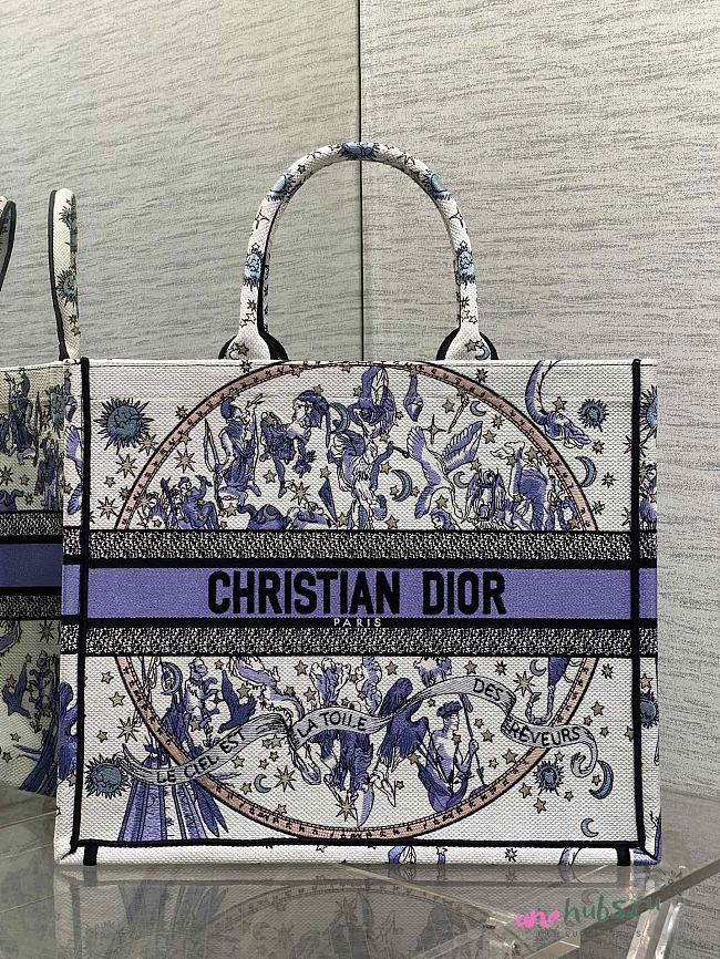Dior Large Book Tote Purple 42x18x35cm - 1