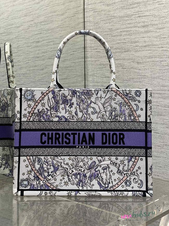 Dior Medium Book Tote Purple 36x18x28cm - 1