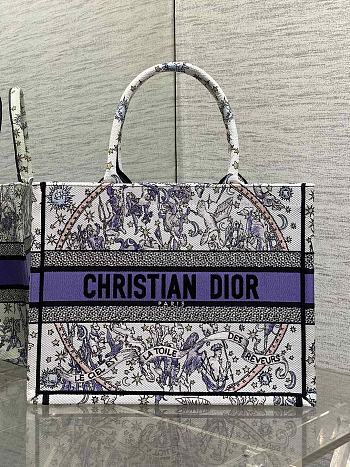Dior Medium Book Tote Purple 36x18x28cm