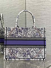 Dior Medium Book Tote Purple 36x18x28cm - 3
