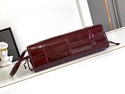 Prada Bonnie Medium Leather Handbag Burgundy 38x30x12cm - 5