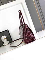 Prada Bonnie Medium Leather Handbag Burgundy 38x30x12cm - 3