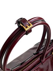 Prada Bonnie Medium Leather Handbag Burgundy 32x15.5x12cm - 5