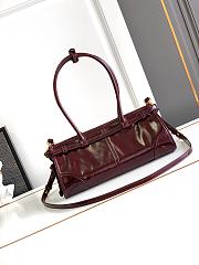 Prada Bonnie Medium Leather Handbag Burgundy 32x15.5x12cm - 4