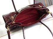 Prada Bonnie Medium Leather Handbag Burgundy 32x15.5x12cm - 2