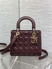 Dior Medium Lady Bag Red Wine 25cm - 1