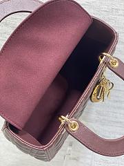 Dior Medium Lady Bag Red Wine 25cm - 4