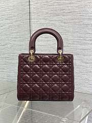 Dior Medium Lady Bag Red Wine 25cm - 5