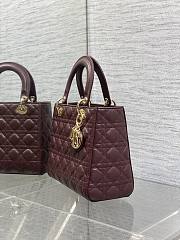 Dior Medium Lady Bag Red Wine 25cm - 3
