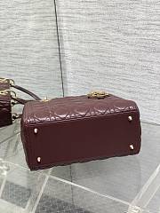 Dior Medium Lady Bag Red Wine 25cm - 2