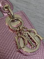 Dior Mini Lady Bag Metallic Pink 17cm - 5