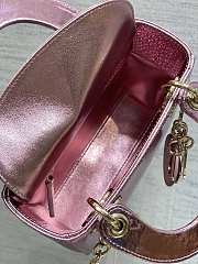 Dior Mini Lady Bag Metallic Pink 17cm - 3