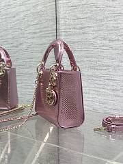 Dior Mini Lady Bag Metallic Pink 17cm - 2