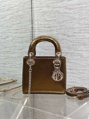 Dior Mini Lady Bag Metallic Gold 17cm