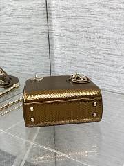 Dior Mini Lady Bag Metallic Gold 17cm - 5
