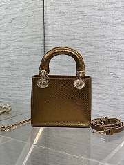 Dior Mini Lady Bag Metallic Gold 17cm - 4
